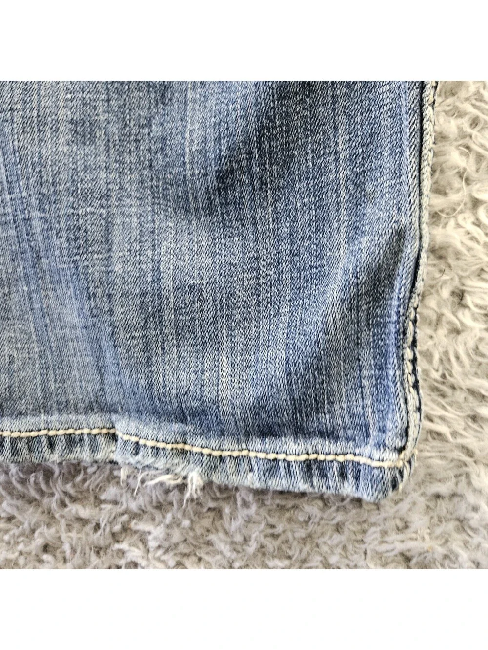 BKE TYLER Jeans Men Straight Leg 36L (Fits 36x33) Whiskering Stretch Denim *Hem